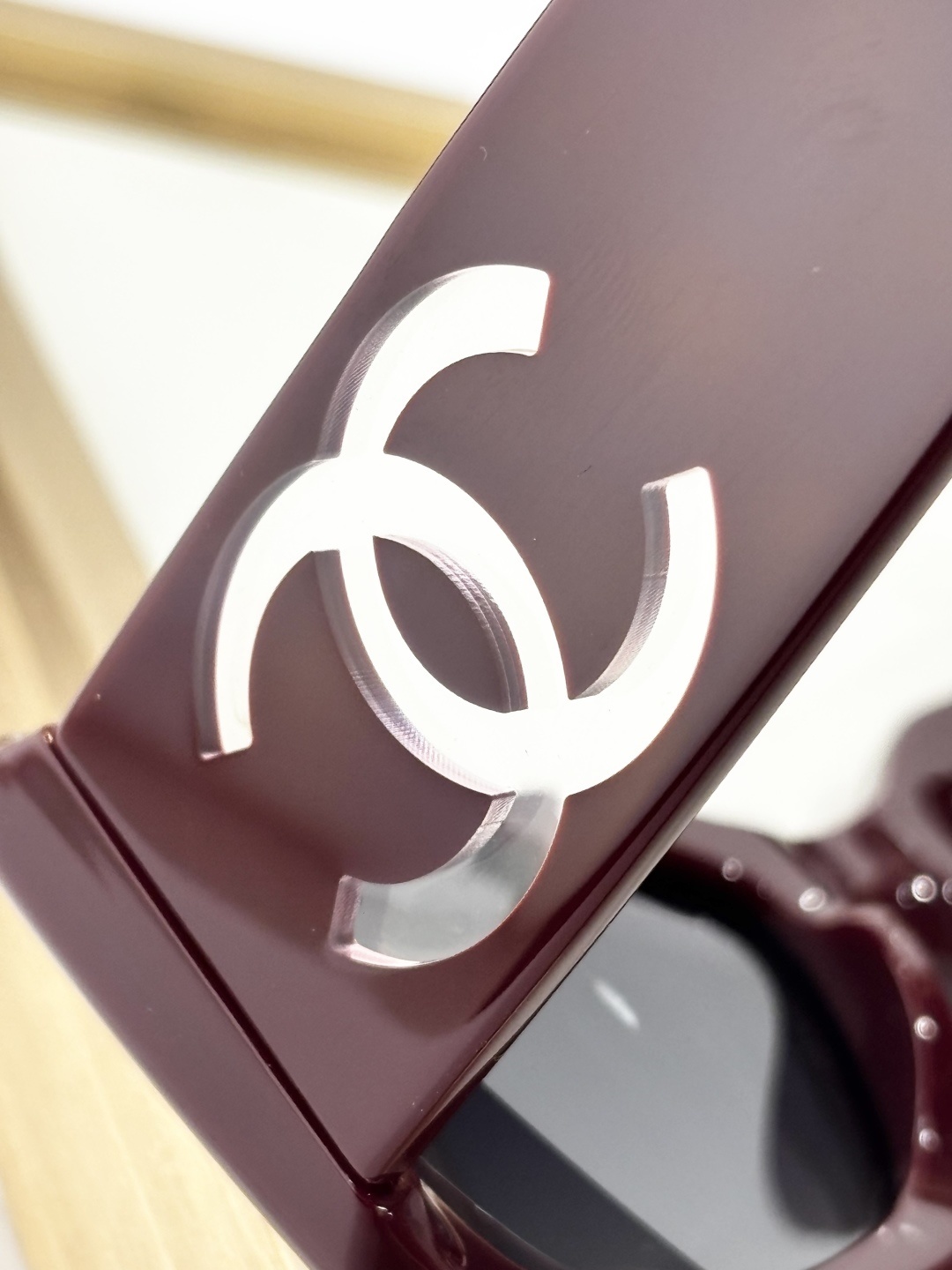 Chanel CH5526 Rectangular Burgundy Sunglasses with CC Logo