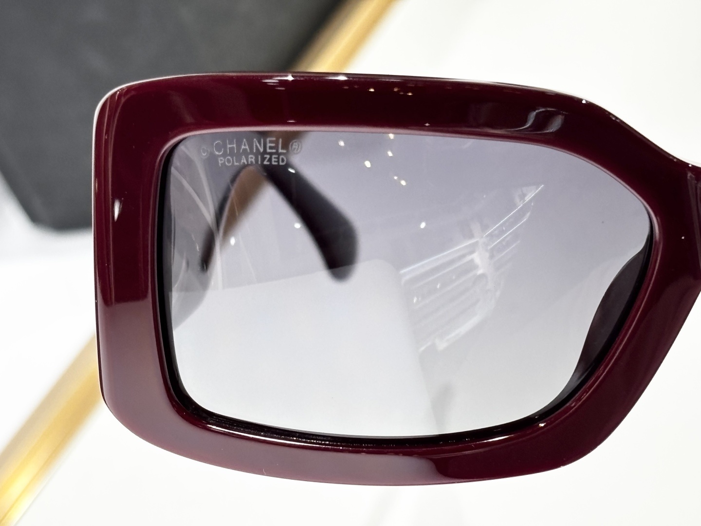 Chanel CH5526 Rectangular Burgundy Sunglasses with CC Logo