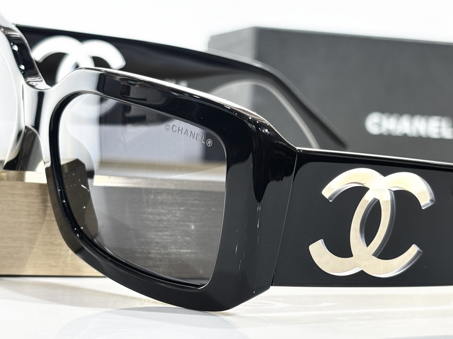 Chanel CH5526 Rectangular Sunglasses – Black Frame Grey Lens