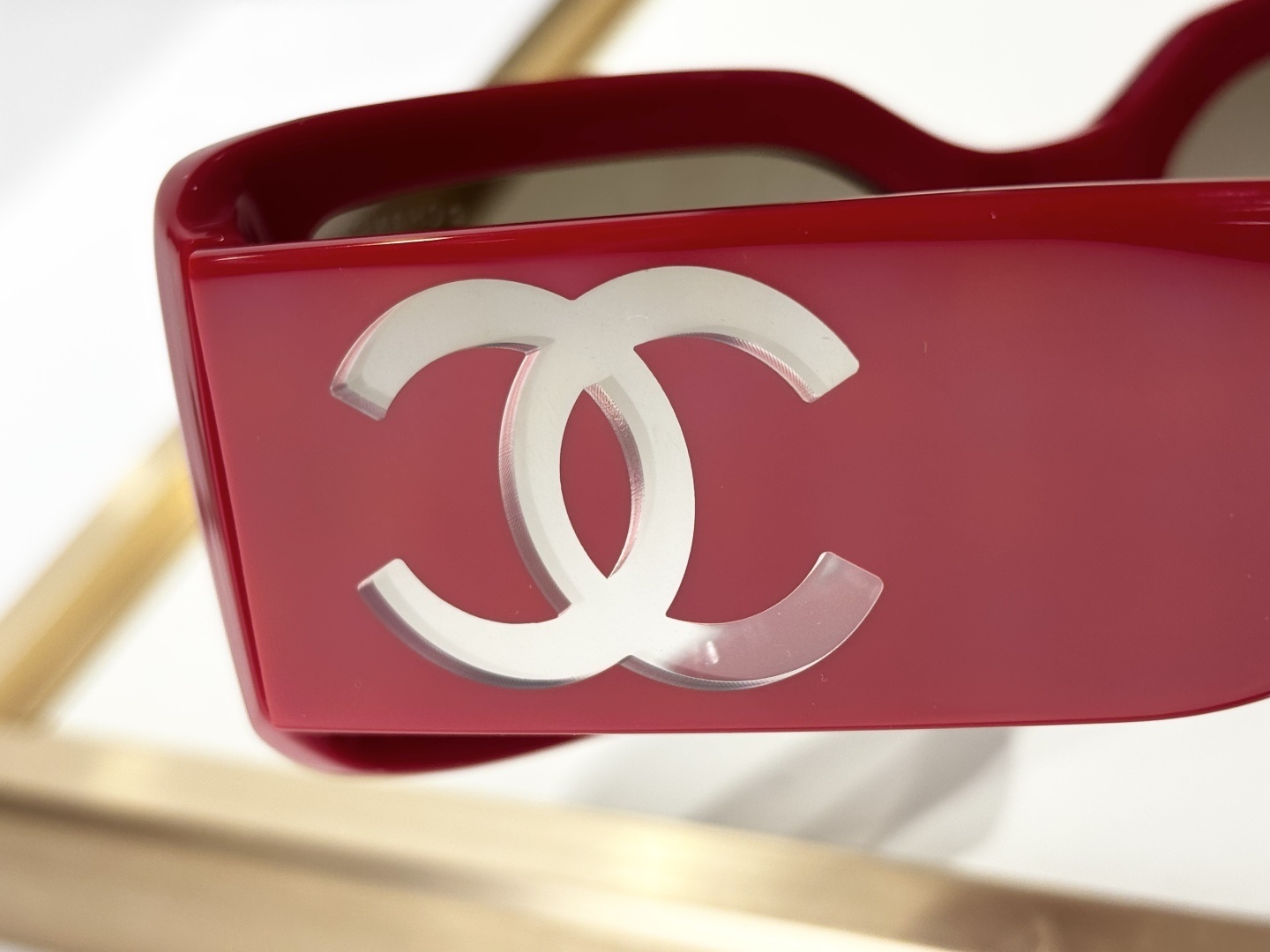 Chanel CH5526 Red Square Sunglasses with Blue Light Filter Lenses