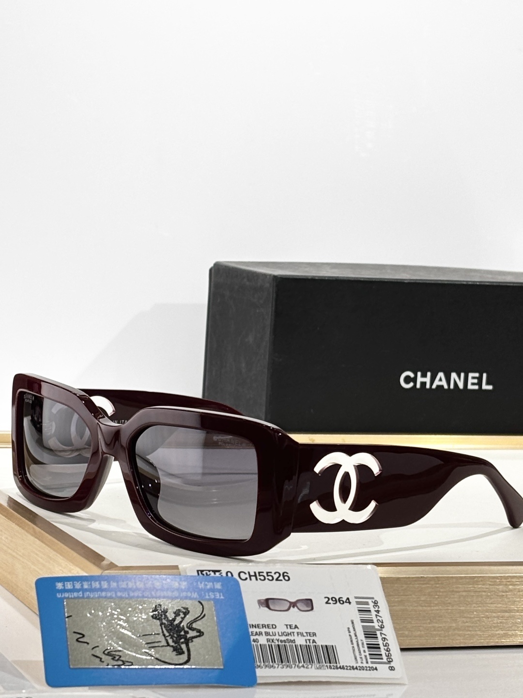 Chanel CH5526 Square Sunglasses with Signature CC Logo – Luxury
