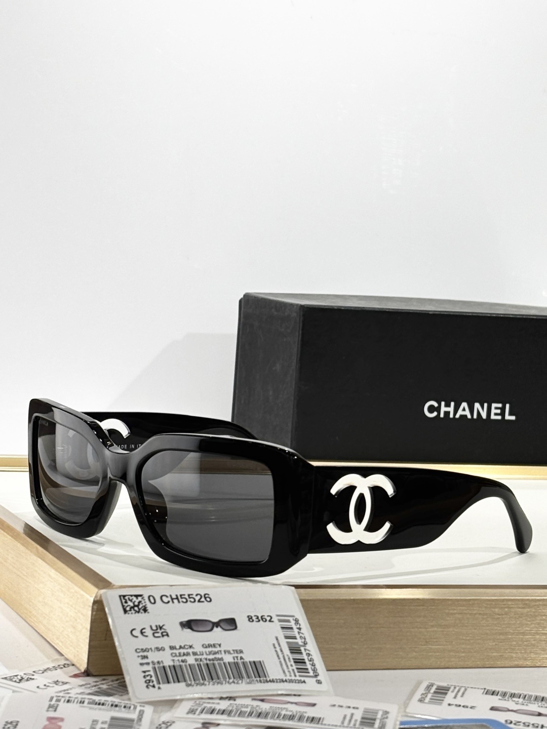 Chanel CH5526 Square Sunglasses with Signature CC Logo – Luxury