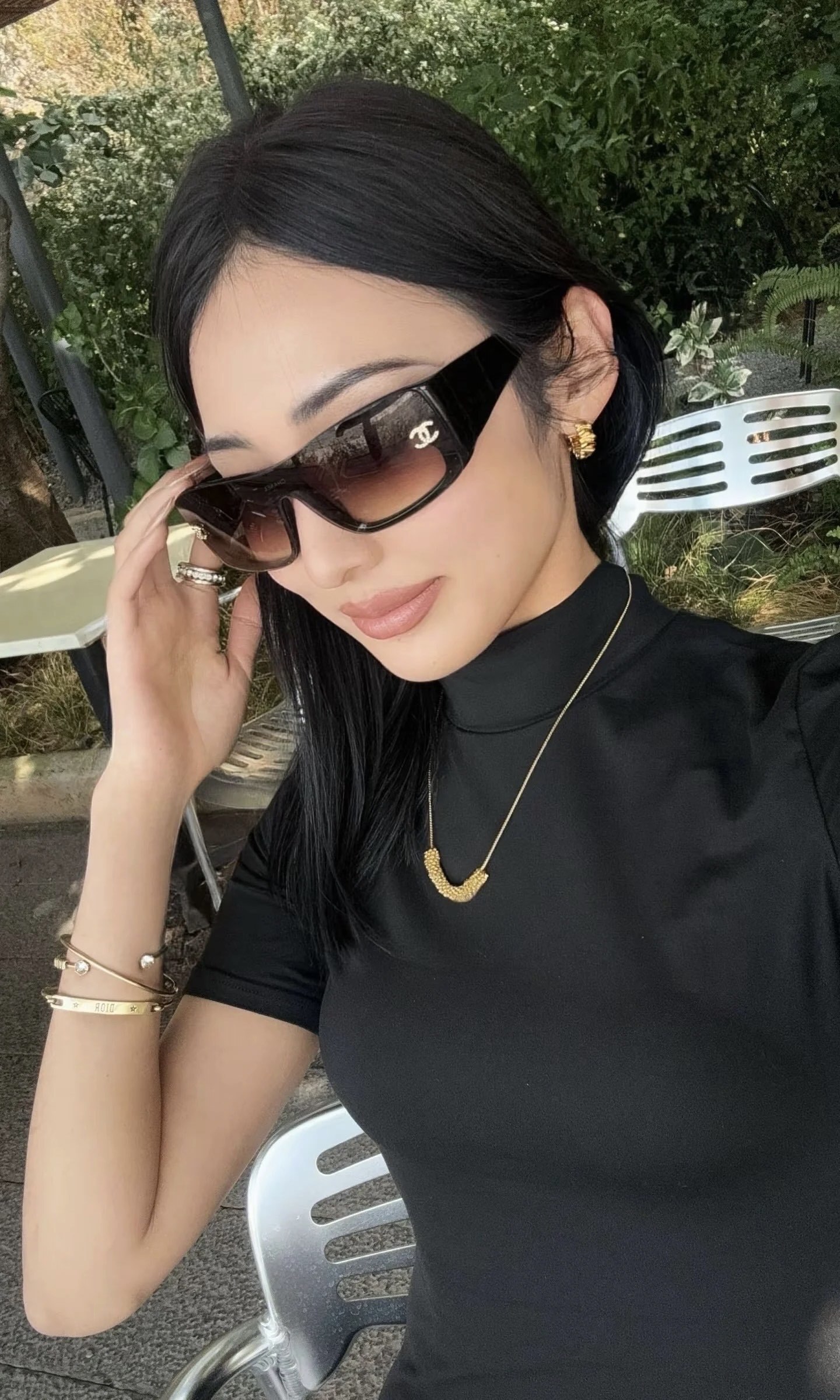 Chanel Vintage Shield Sunglasses – Brown Wrap Around Y2K Style