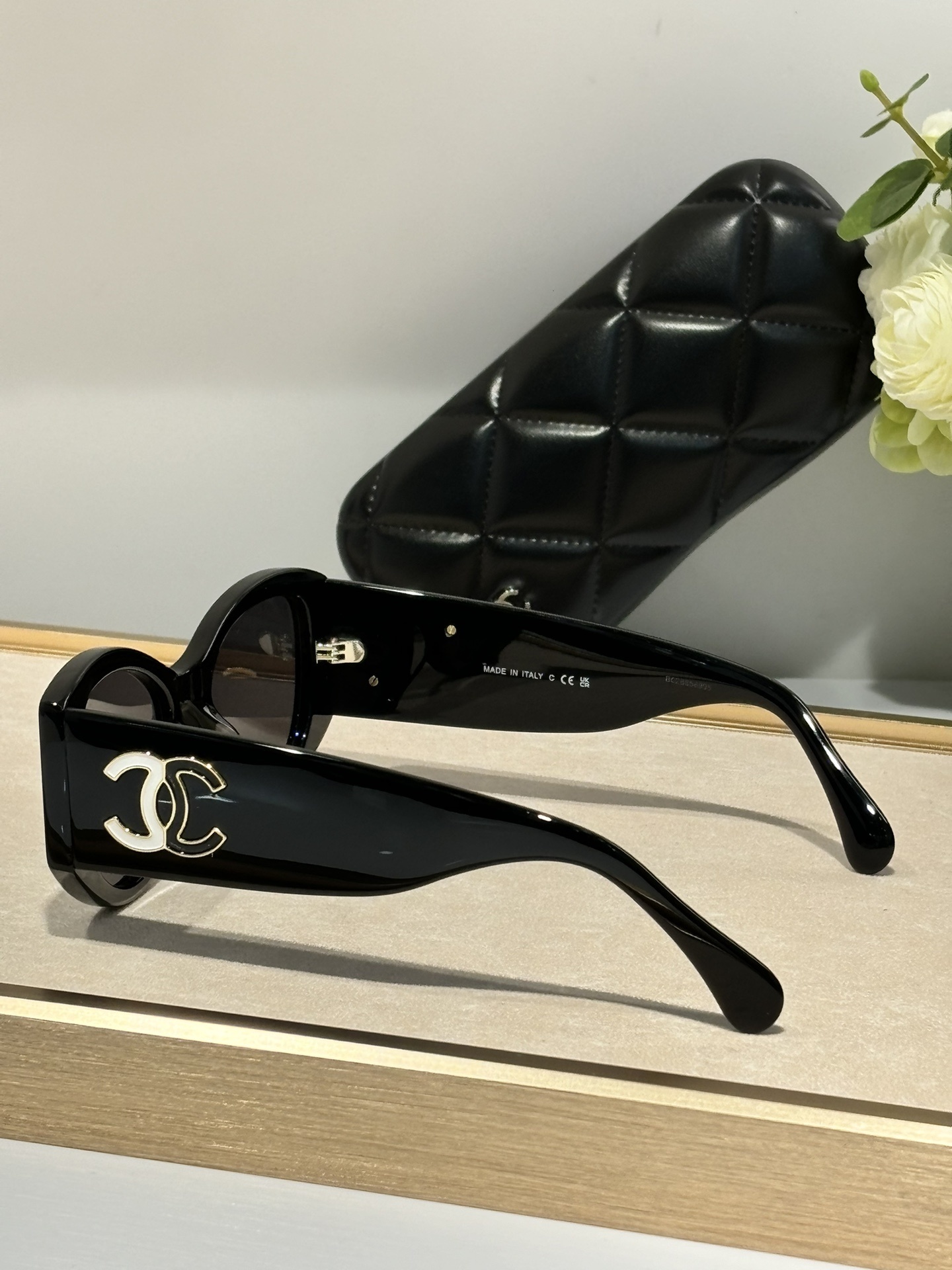 Chanel Black Butterfly Sunglasses with Signature CC Logo – Luxury