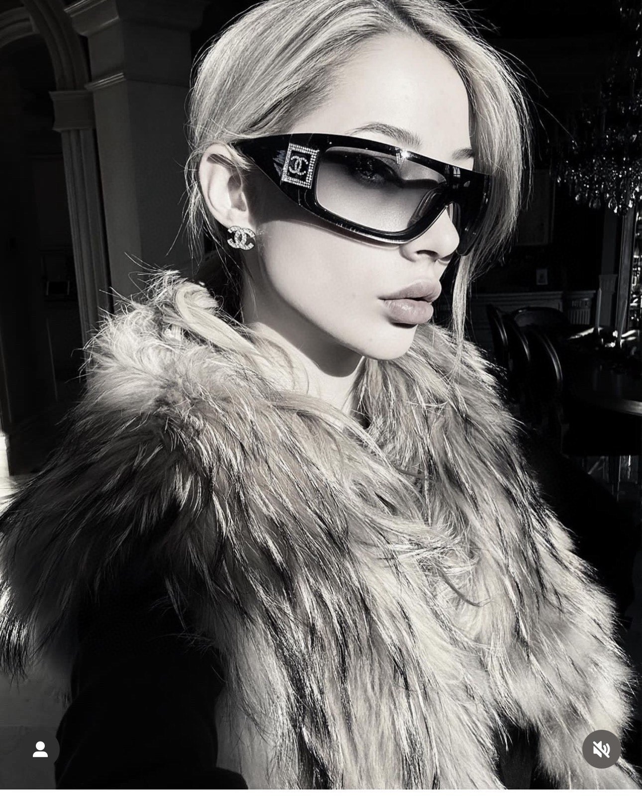 rhinestone Chanel Black Shield Sunglasses – Chanel Black Shield