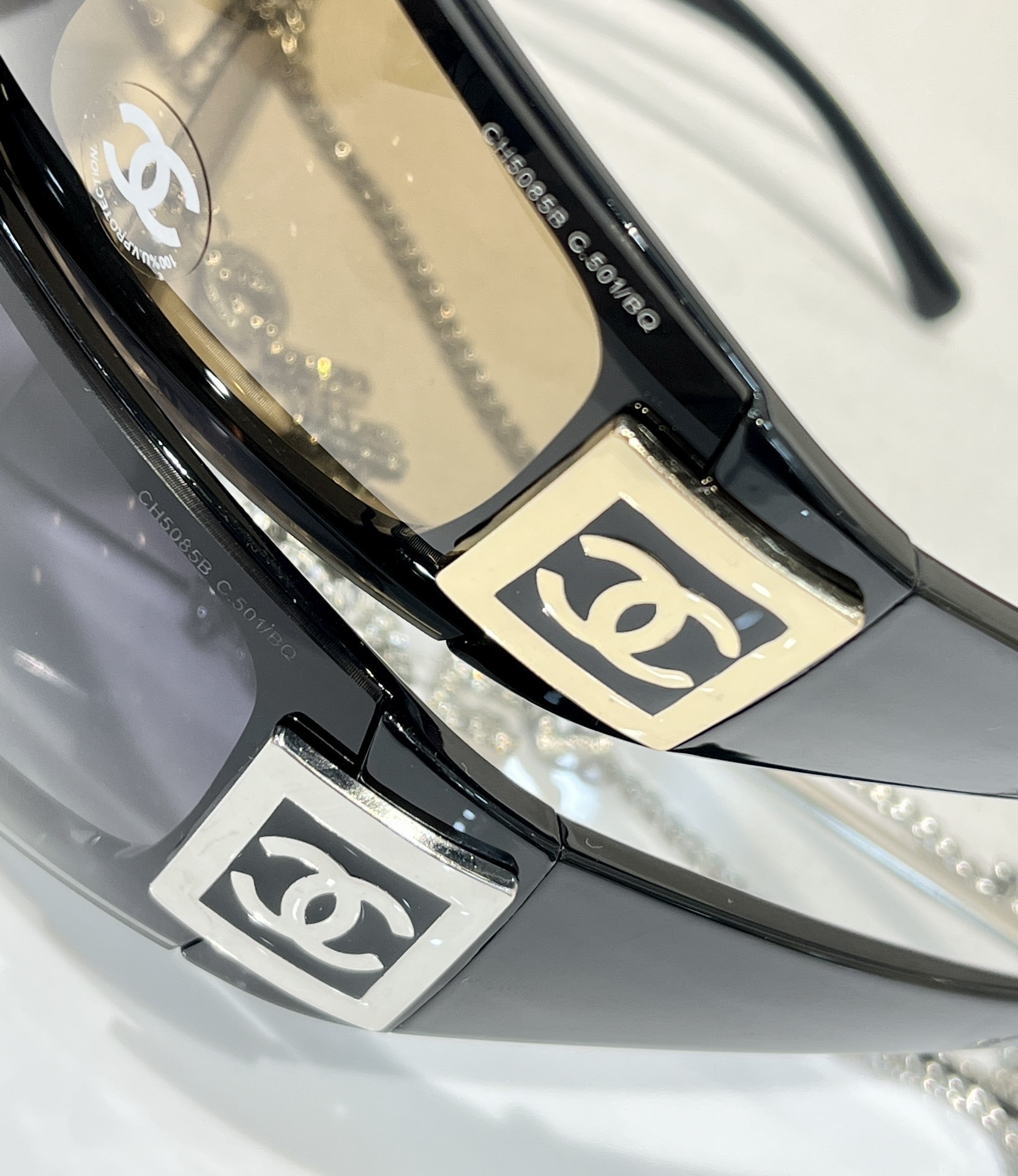 Chanel Luxury Shield Sunglasses – Y2K Wrap-Around Designer Eyewear