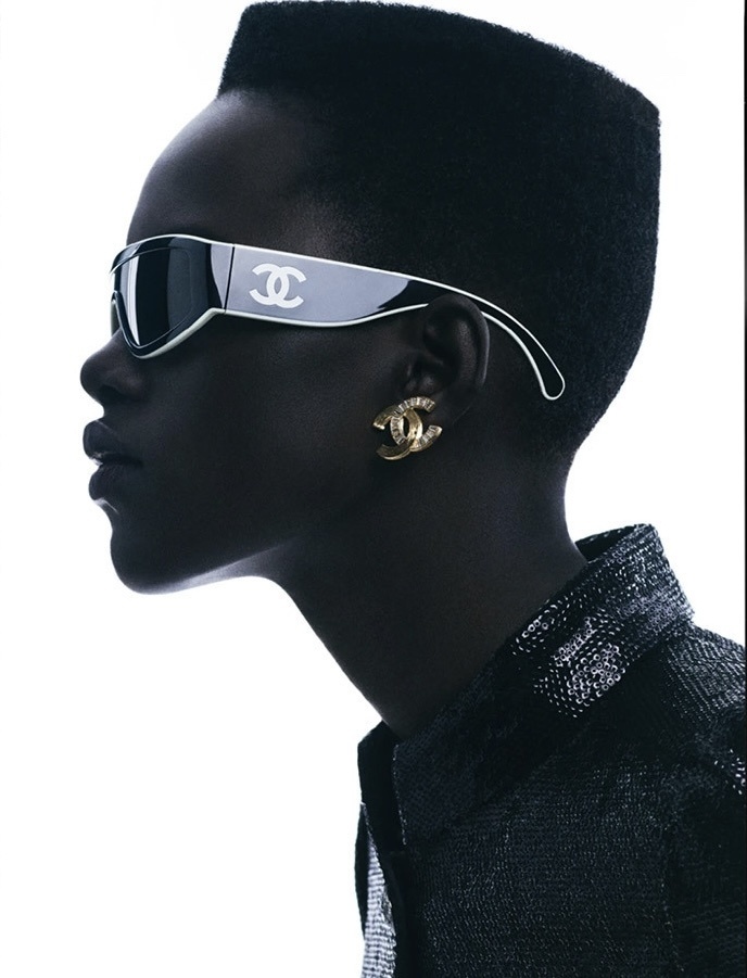 futuristic Chanel Silver Black Sunglasses – Chanel Futuristic Shield