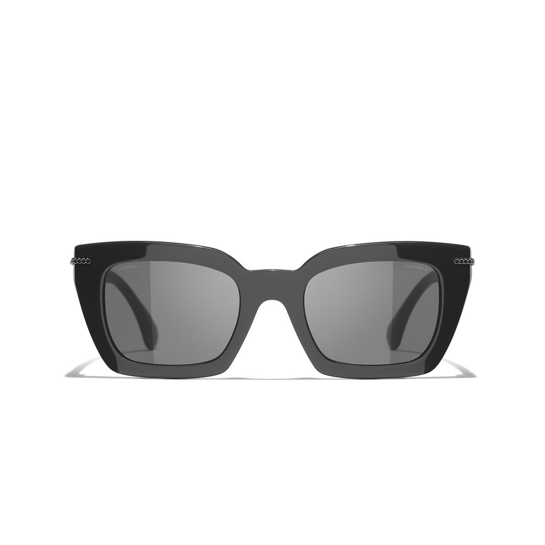 Chanel CH5509 Black Square Sunglasses with Chain Detail & CC Logo