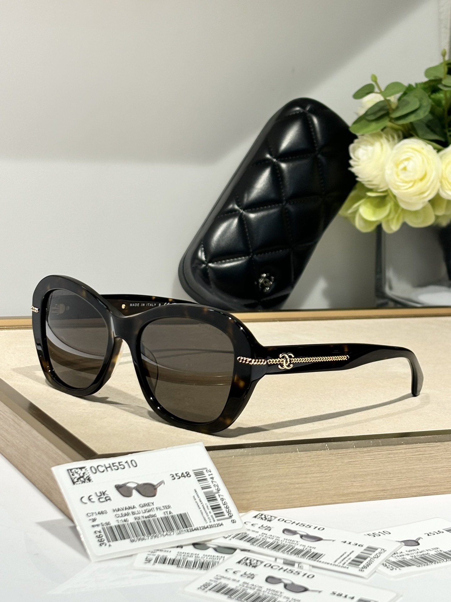 Chanel OCH5510 Luxury Square Sunglasses with Blue Light Filter