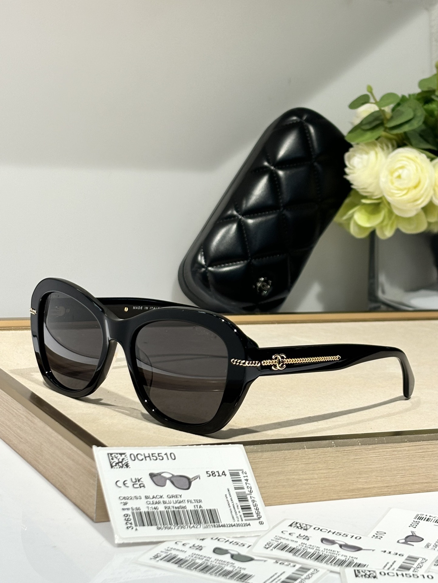 Chanel OCH5510 Luxury Square Sunglasses with Blue Light Filter