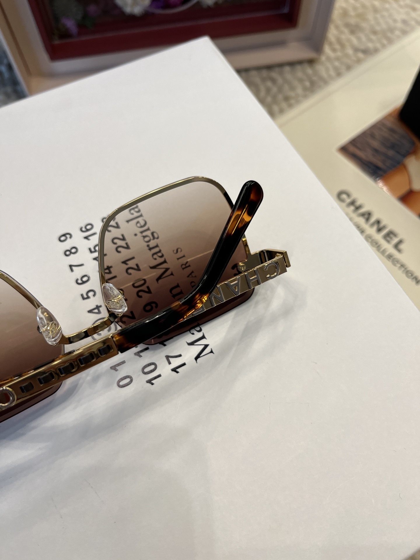 Chanel Oversized Square Sunglasses – Brown Gradient & Gold Metal