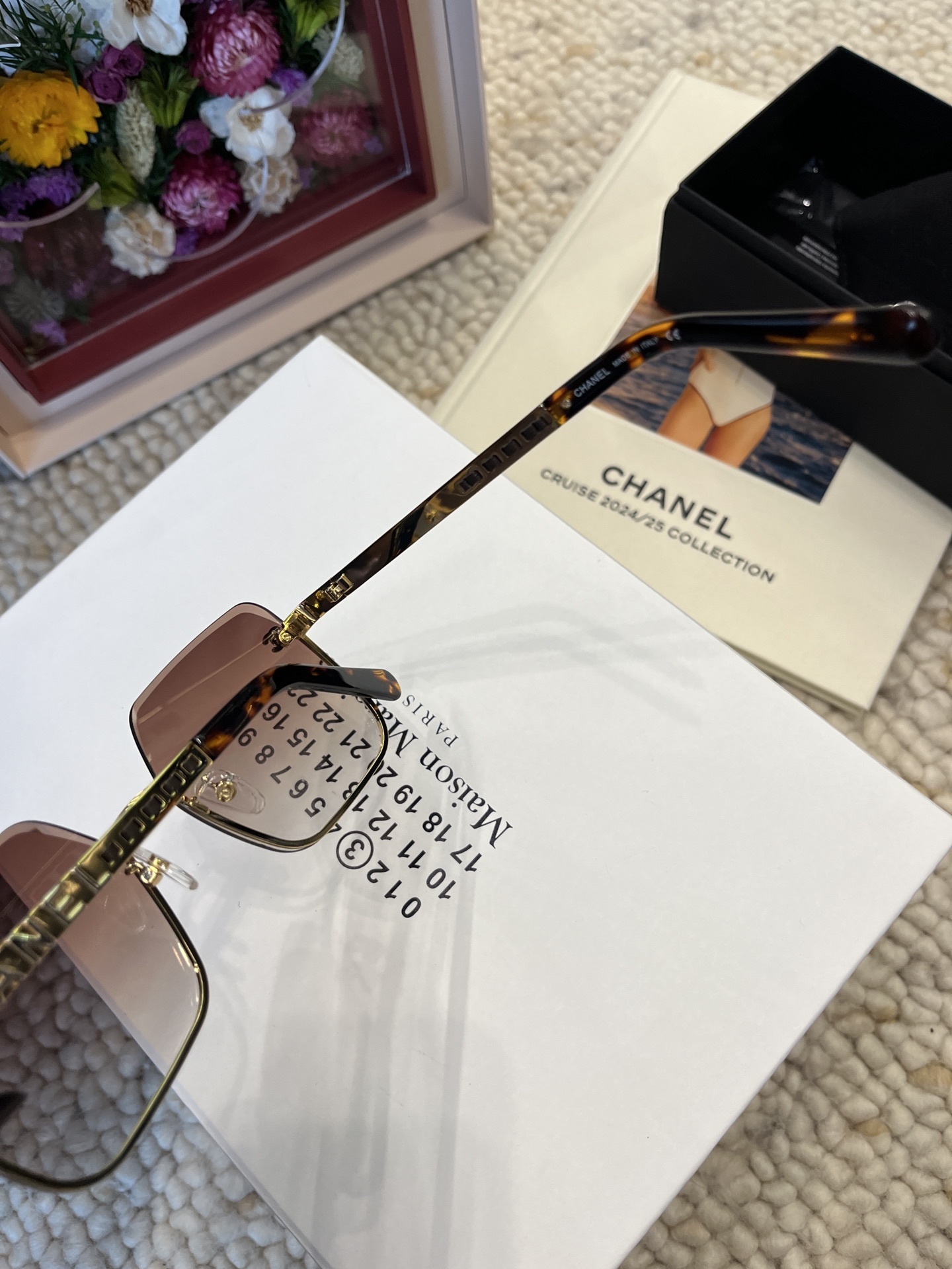 Chanel Oversized Square Sunglasses – Brown Gradient & Gold Metal