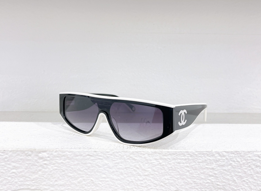 Chanel Bold Shield Sunglasses with CC Logo – Luxury Designer Eyewear
