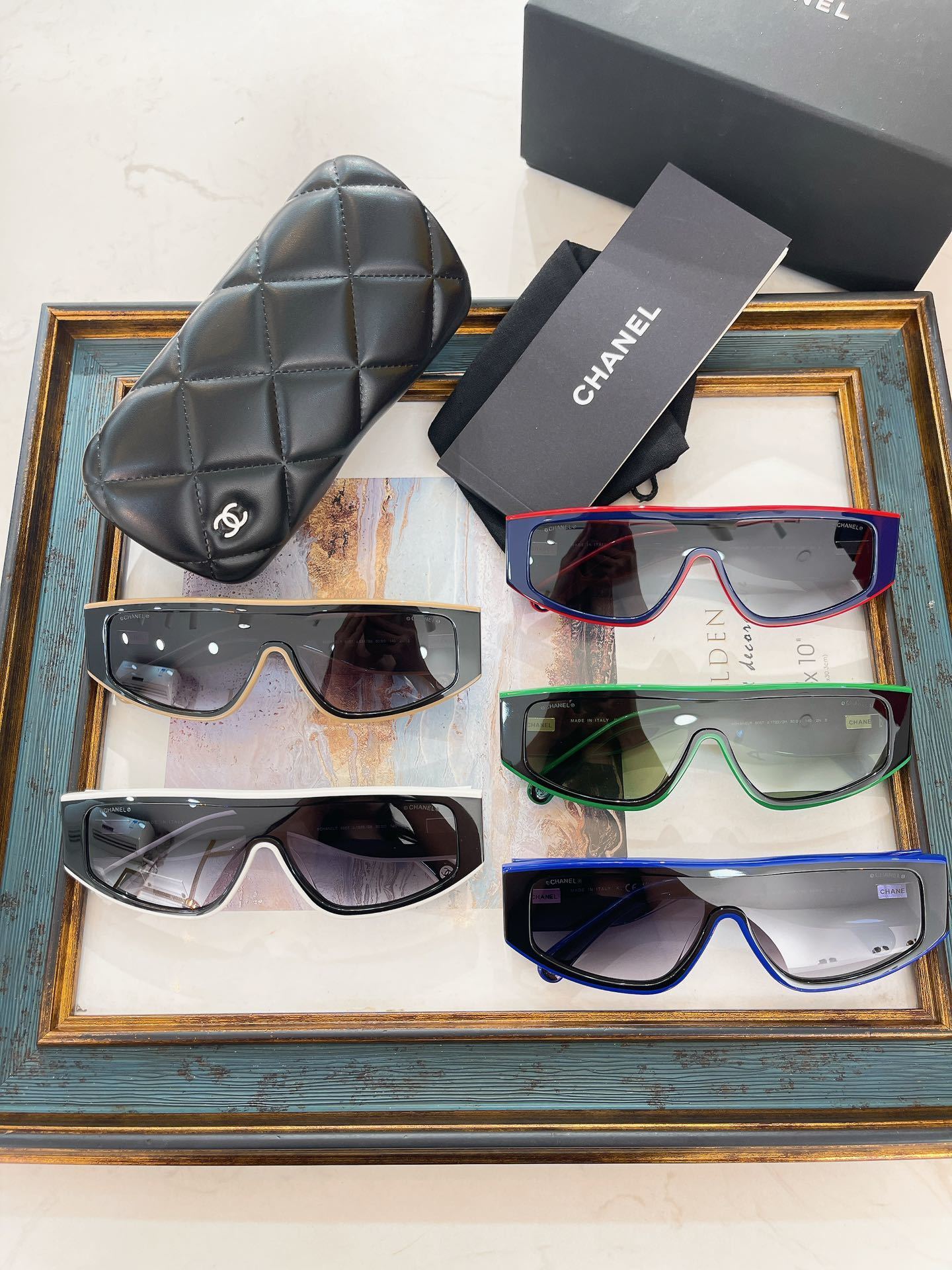 Chanel Luxury Oversized Shield Sunglasses – Rectangular Wrap Frame