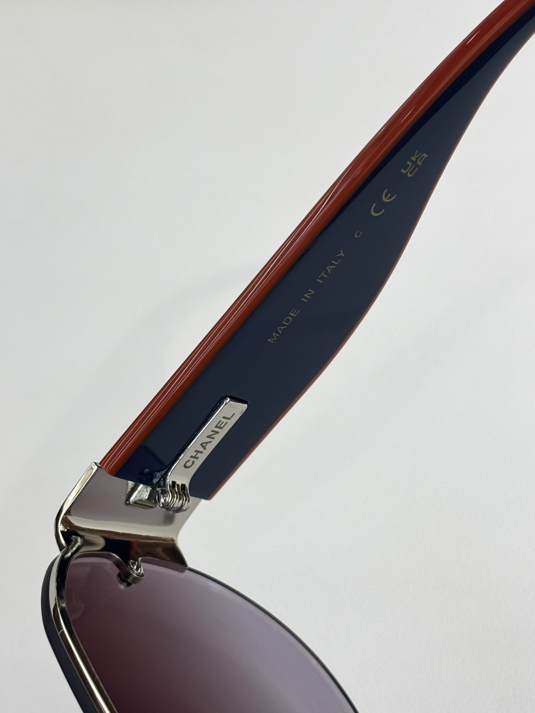 Chanel Luxury Rimless Aviator Sunglasses with CC Logo Temples