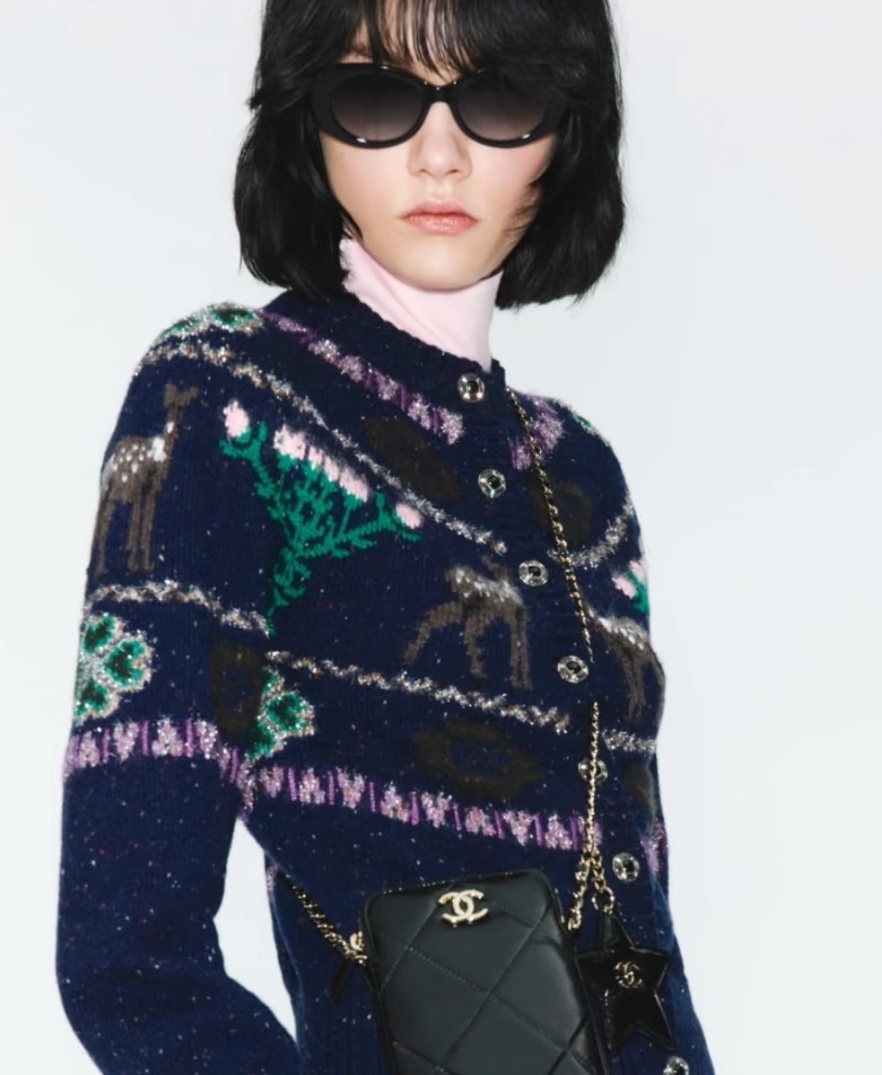 Luxury Glossy Winter Puffer Jacket & Elegant Knit Cardigan