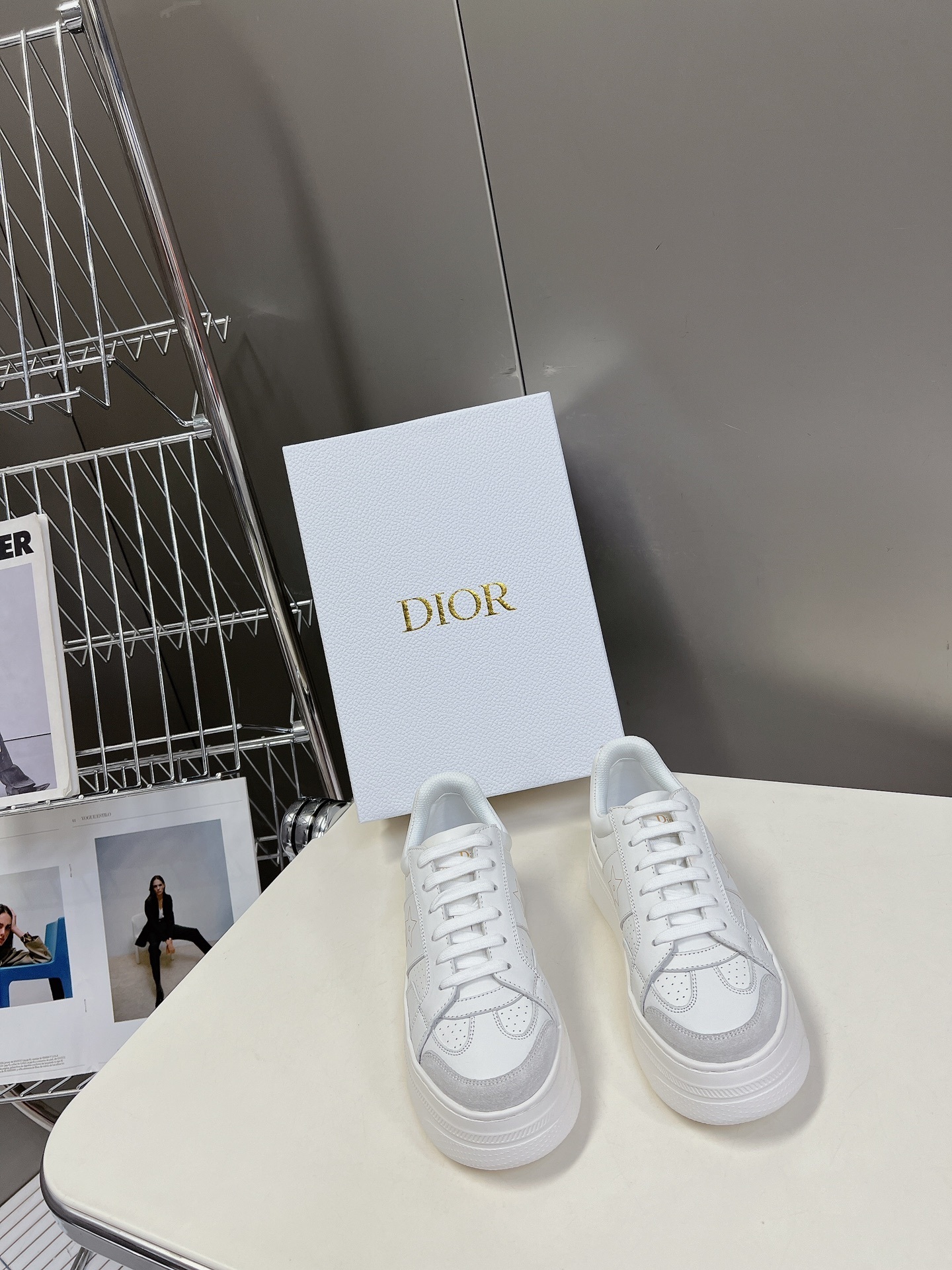 Dior Star White Leather Sneakers - Iconic Style
