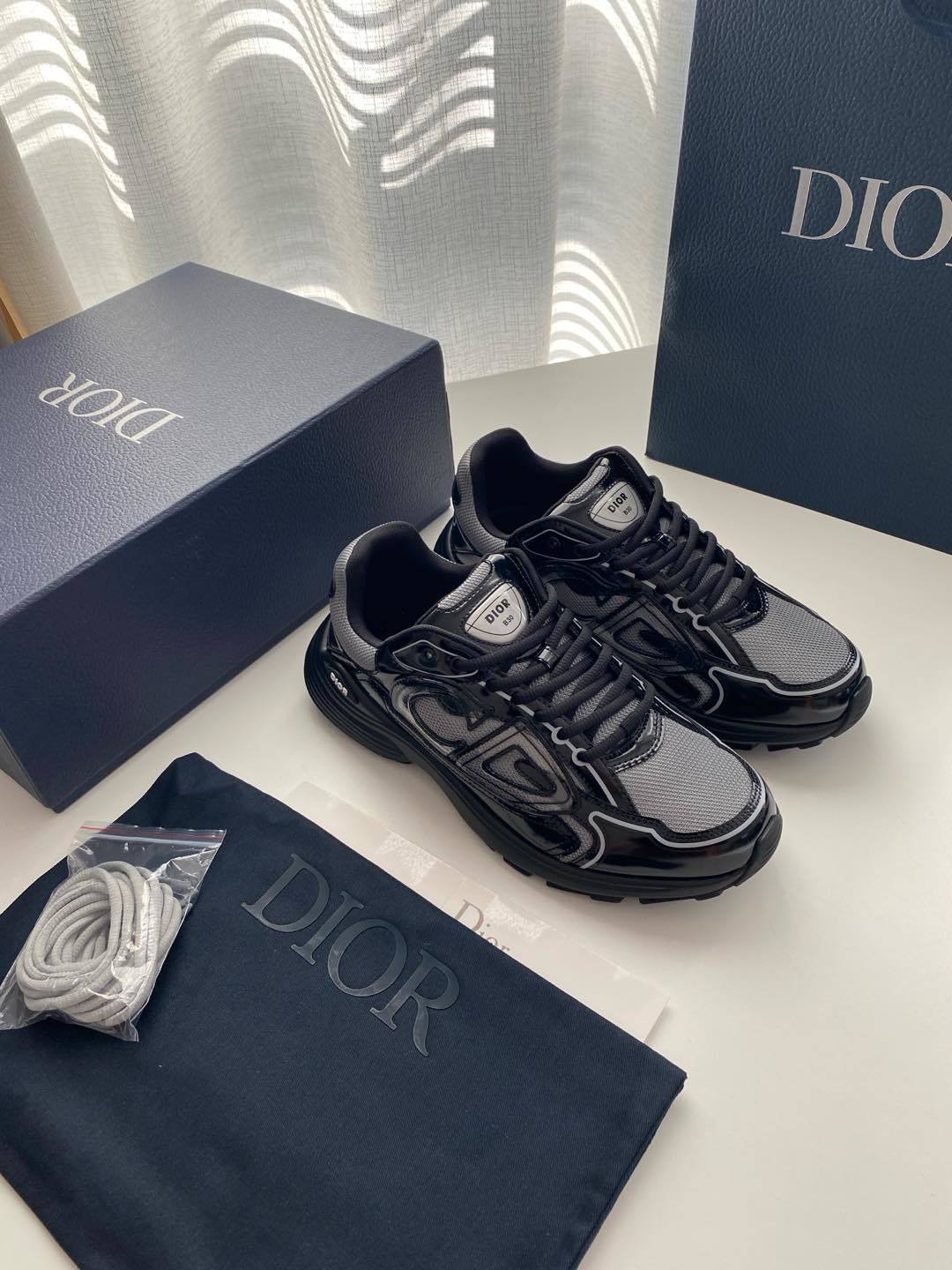 Dior B33 Black/Grey Sneakers - Dior B33 Black/Grey Tech Canvas