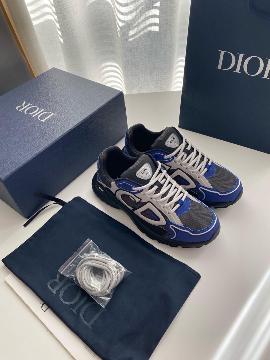 Dior D-Motion Blue Runner Sneakers - Mesh & Leather