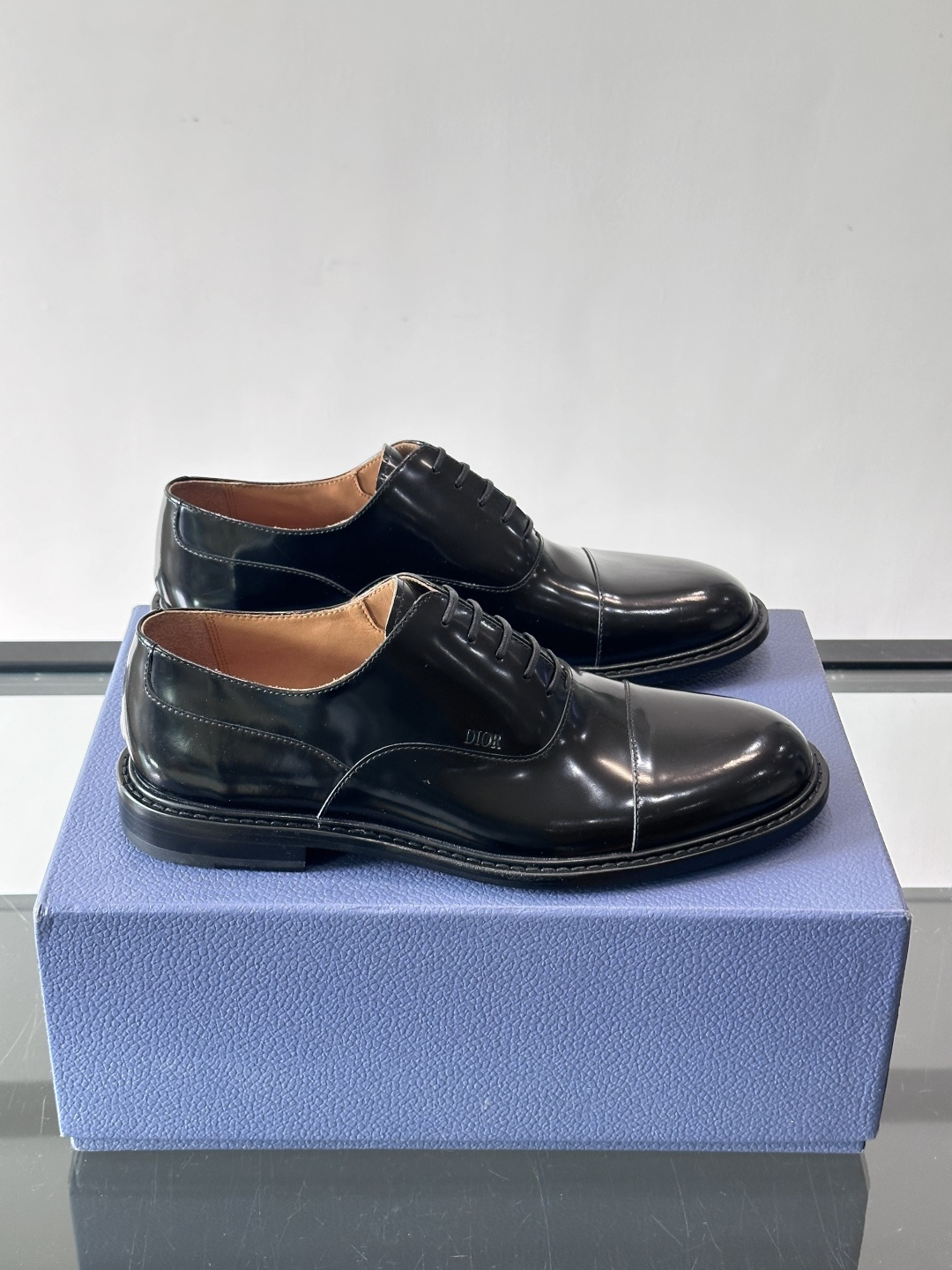 Dior Black Shine Leather Dress Shoes - Iconic Elegance