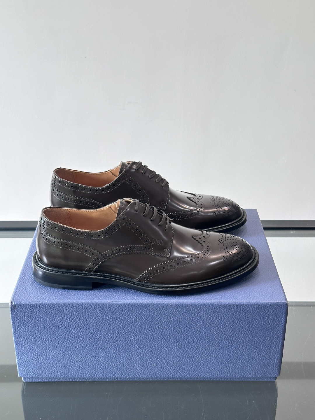 Dior Polished Brown Leather Brogues - Timeless Elegance