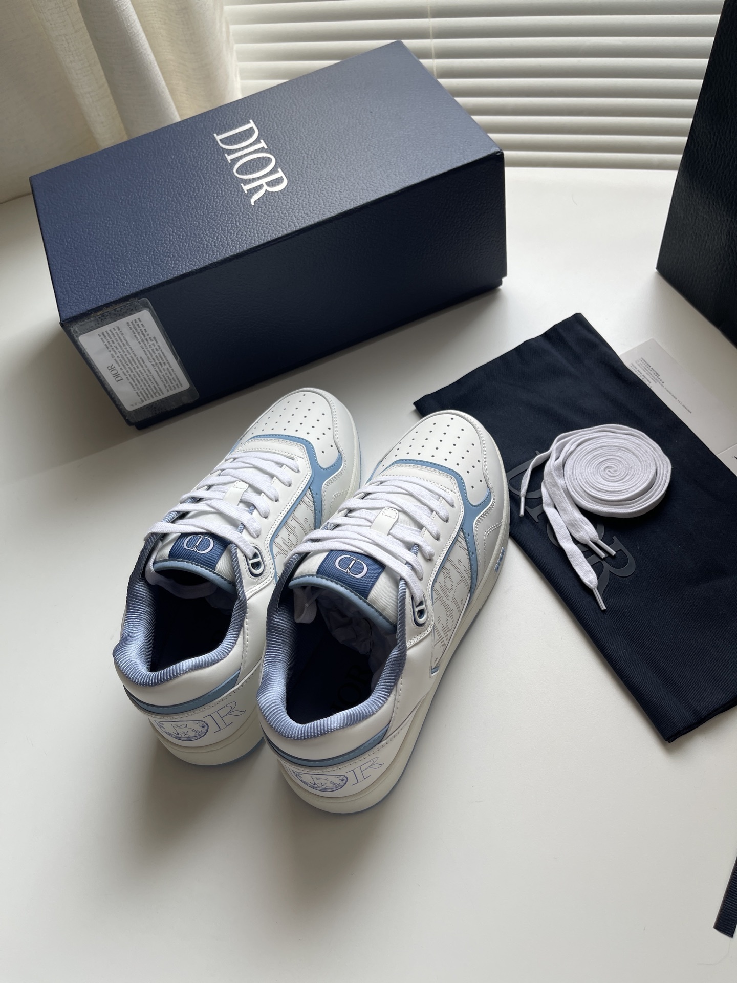 Dior White Blue CD 1947 Sneakers - Dior White & Blue CD 1947 Sneakers