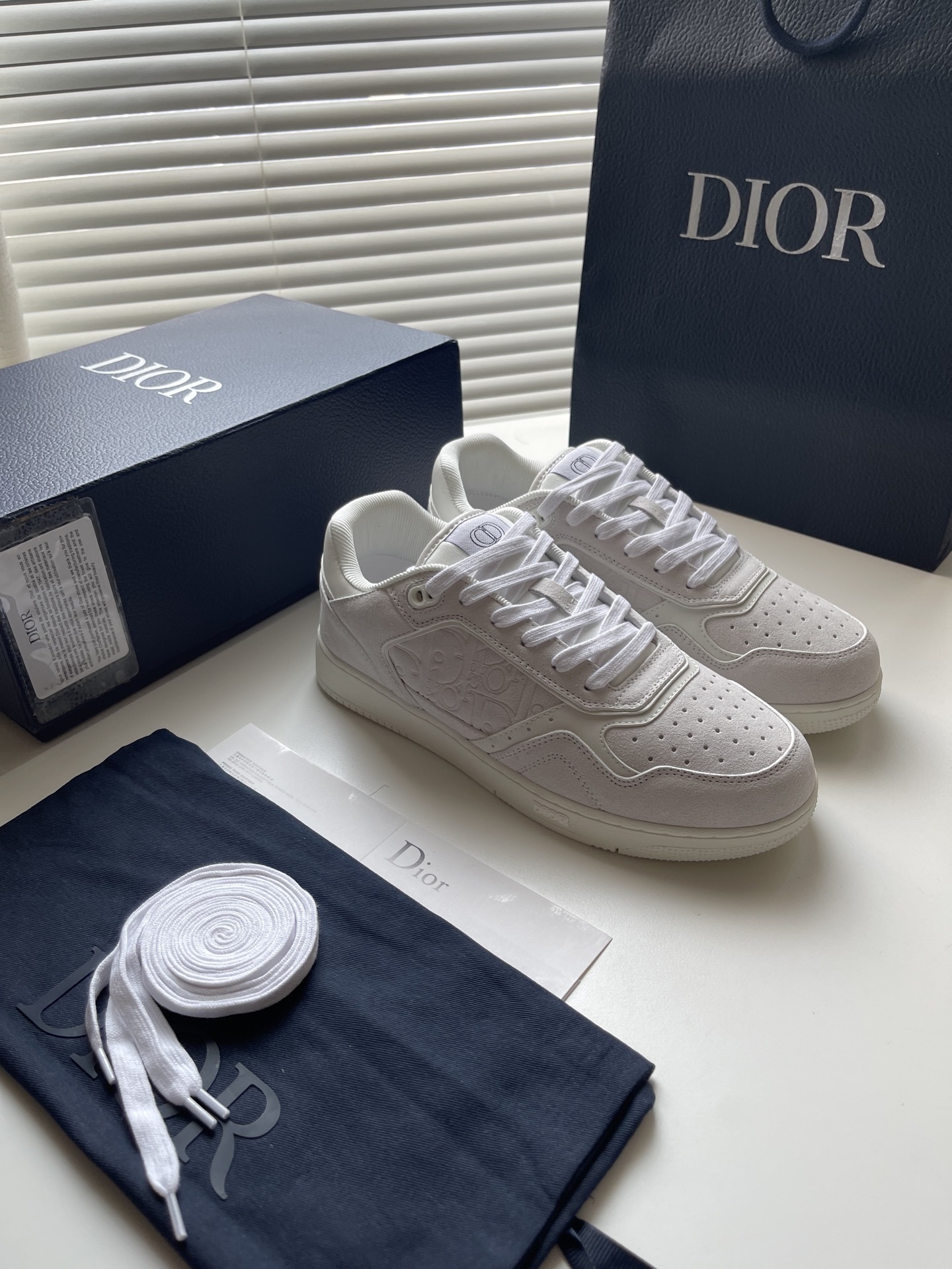 Dior White Suede City Sneakers - Casual Low-Top Design
