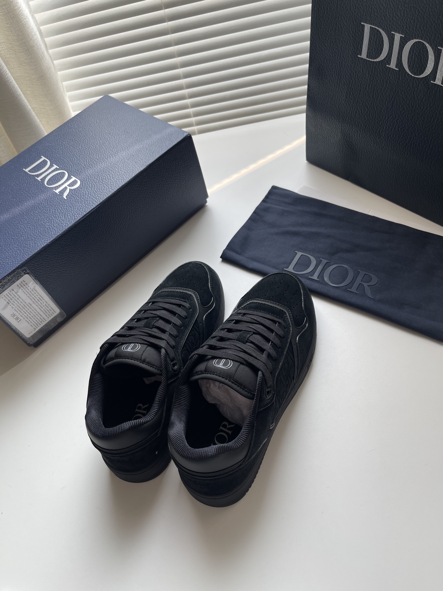 modern Dior Black Suede CD Diamond Sneakers - Dior Black Suede CD