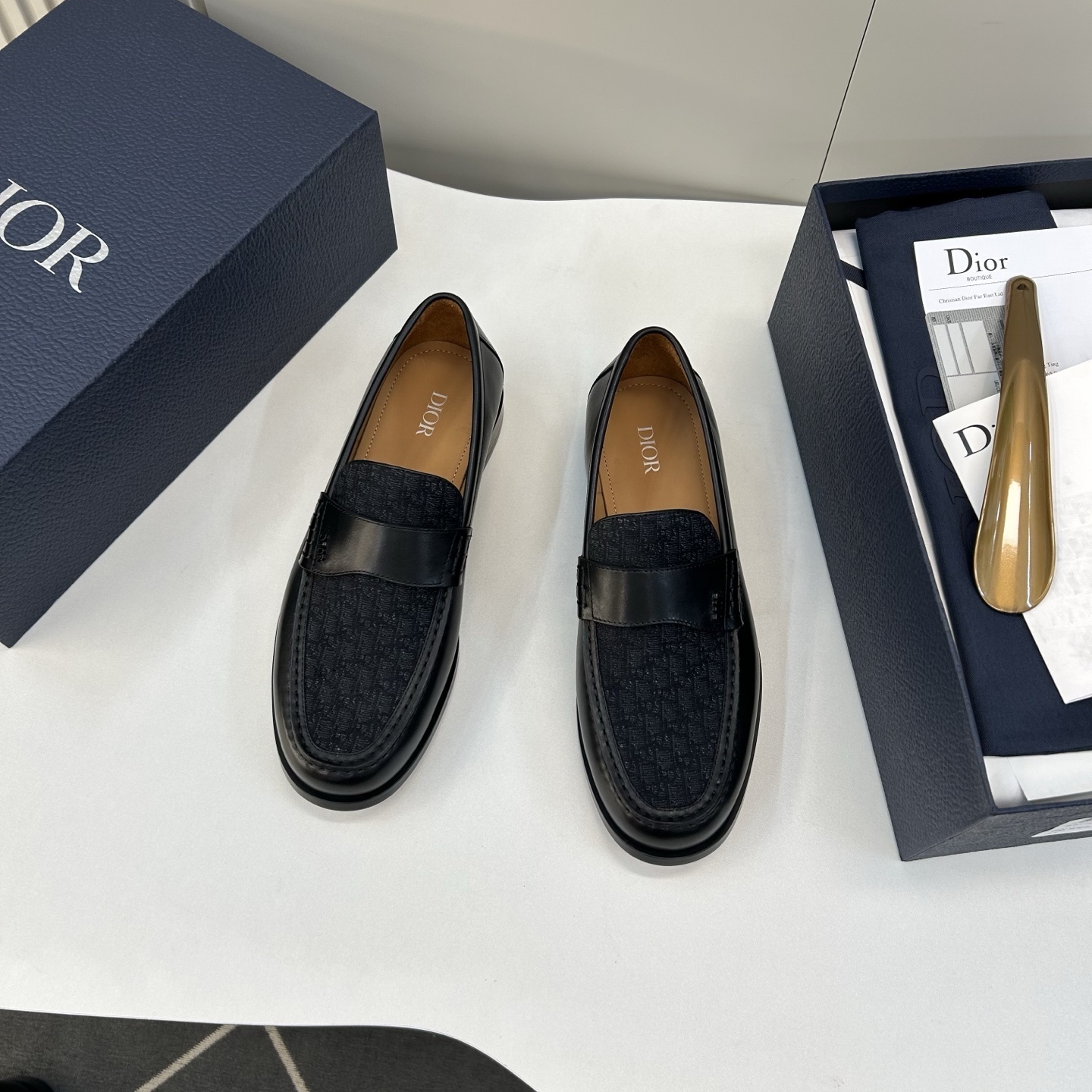 penny Dior Black Oblique Loafers Fabric - Dior Black Oblique Fabric