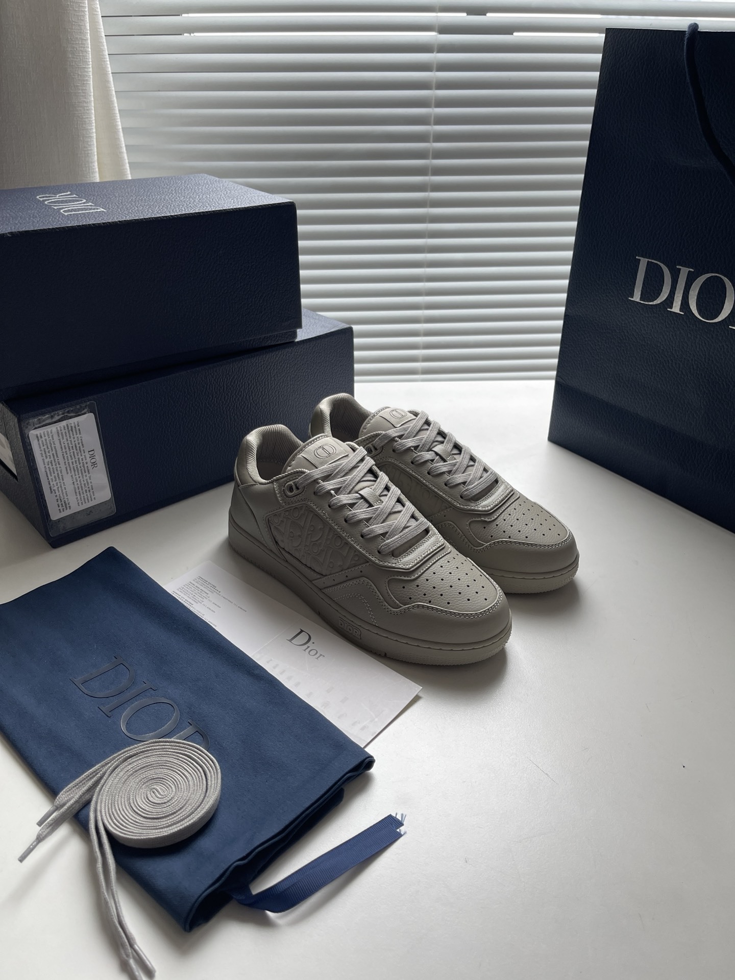 Dior Beige Leather B30 Sneakers - Neutral Tone