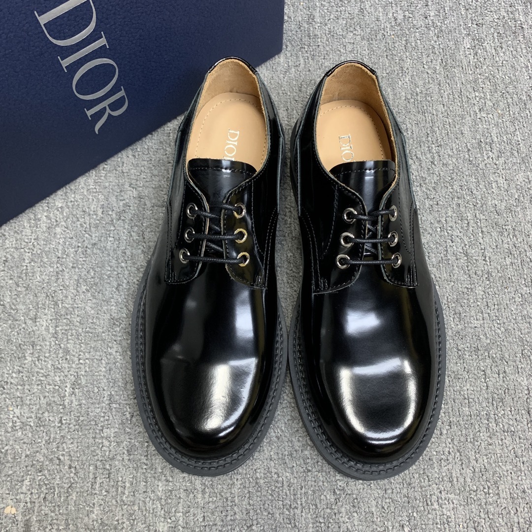shoes Dior Polished Black Leather Oxford - Dior Polished Black Leather