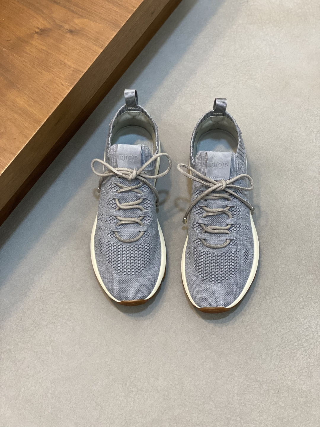 Dior Gray Knit Sneakers