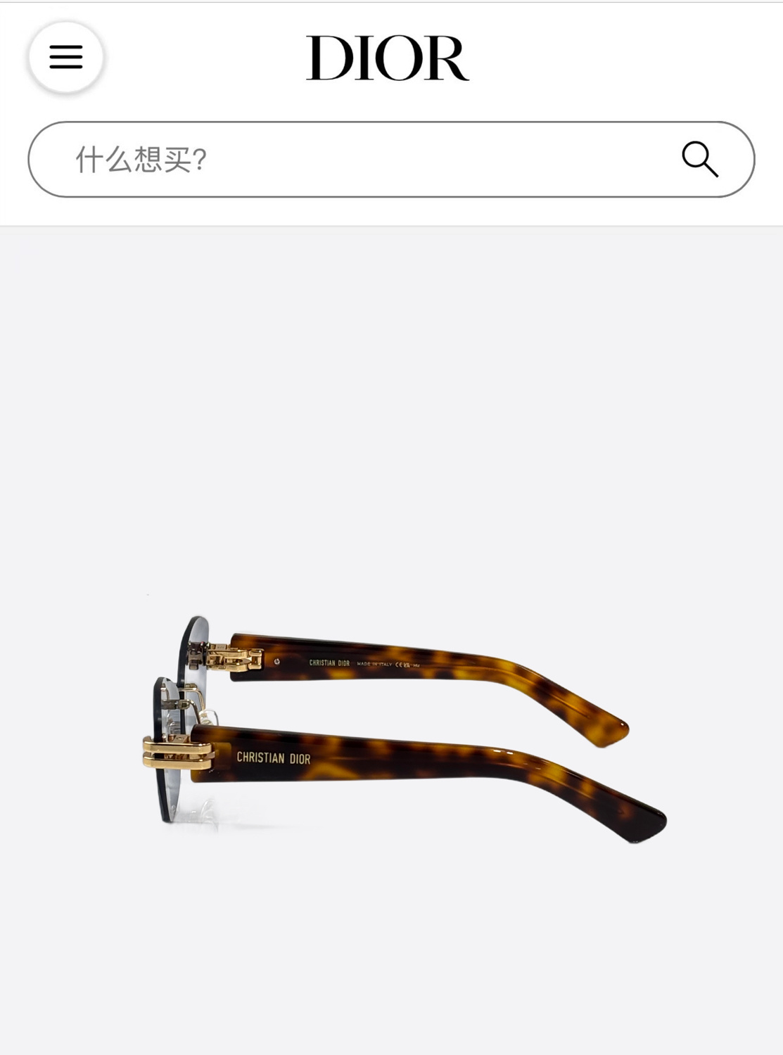 Dior Rimless Sunglasses – Black Lenses with Gold Accents