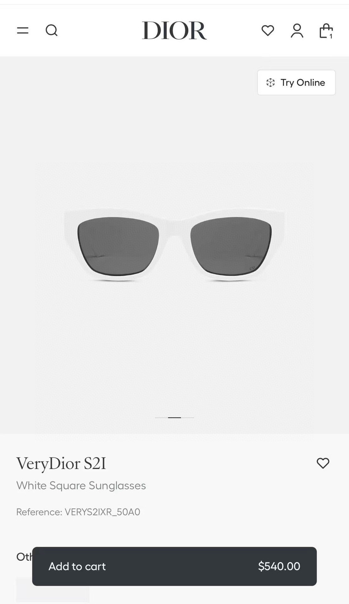 VeryDior S2I White Square Sunglasses – Luxury Designer Eyewear