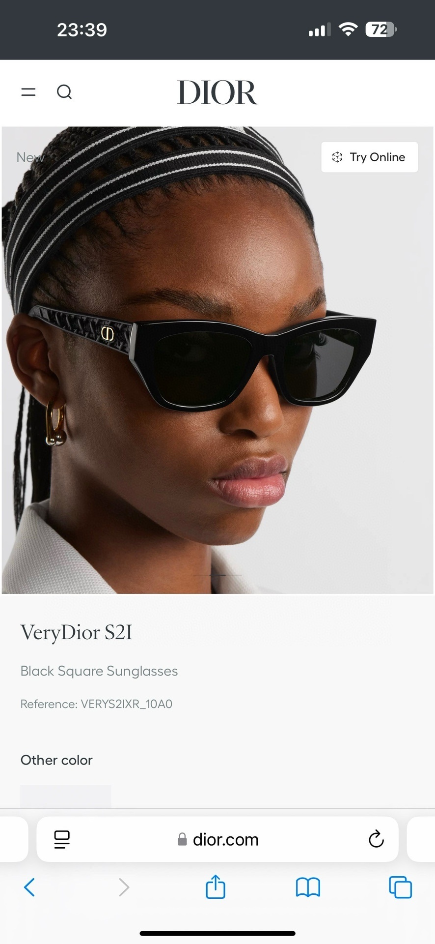 VeryDior S2I White Square Sunglasses – Luxury Designer Eyewear