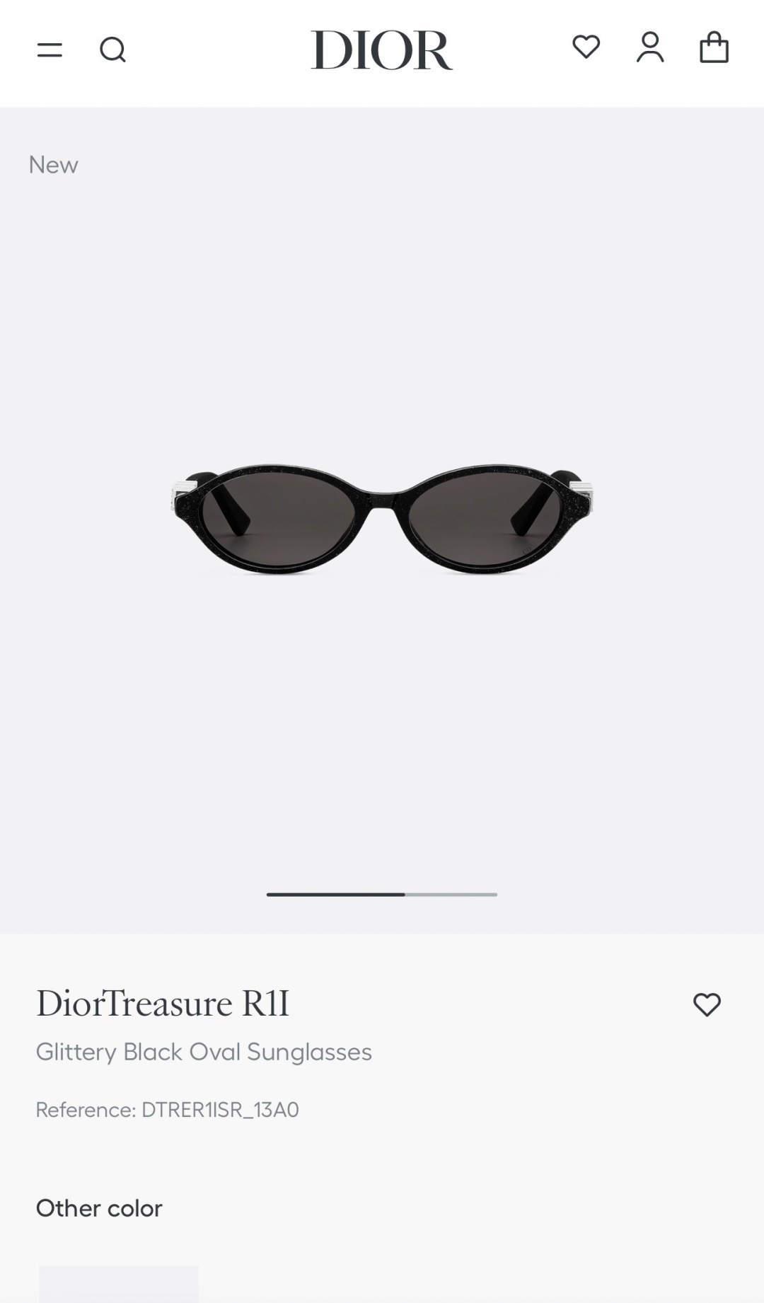 Dior Treasure R1F Black Oval Sunglasses