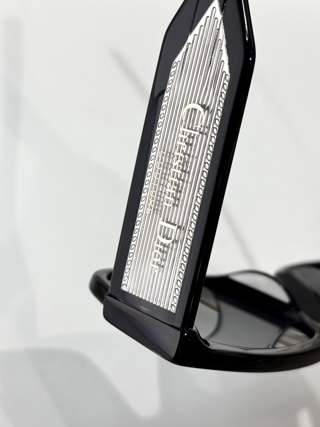 Christian Dior Label S1I Black Rectangular Sunglasses