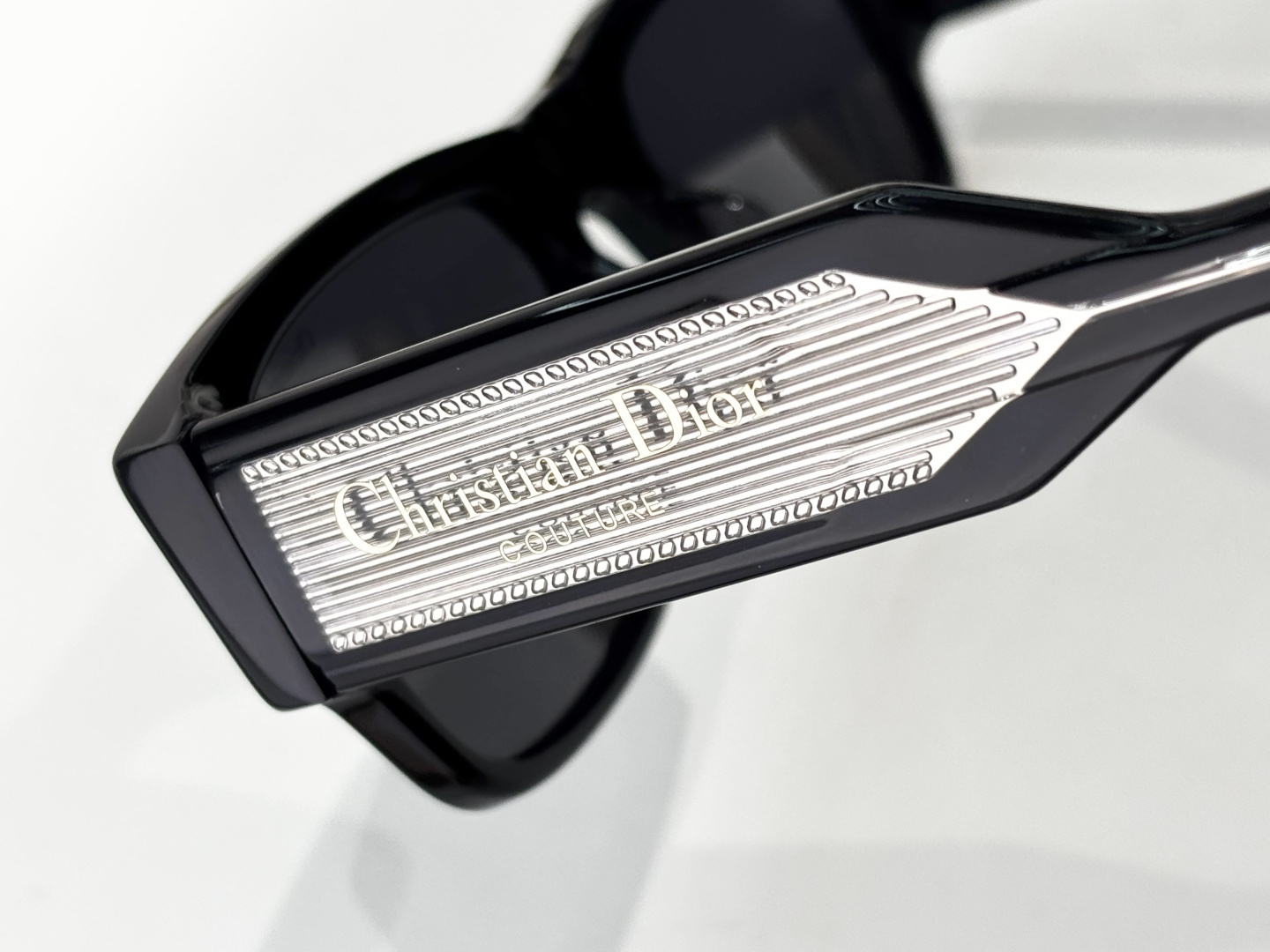 Christian Dior Label S1I Black Rectangular Sunglasses