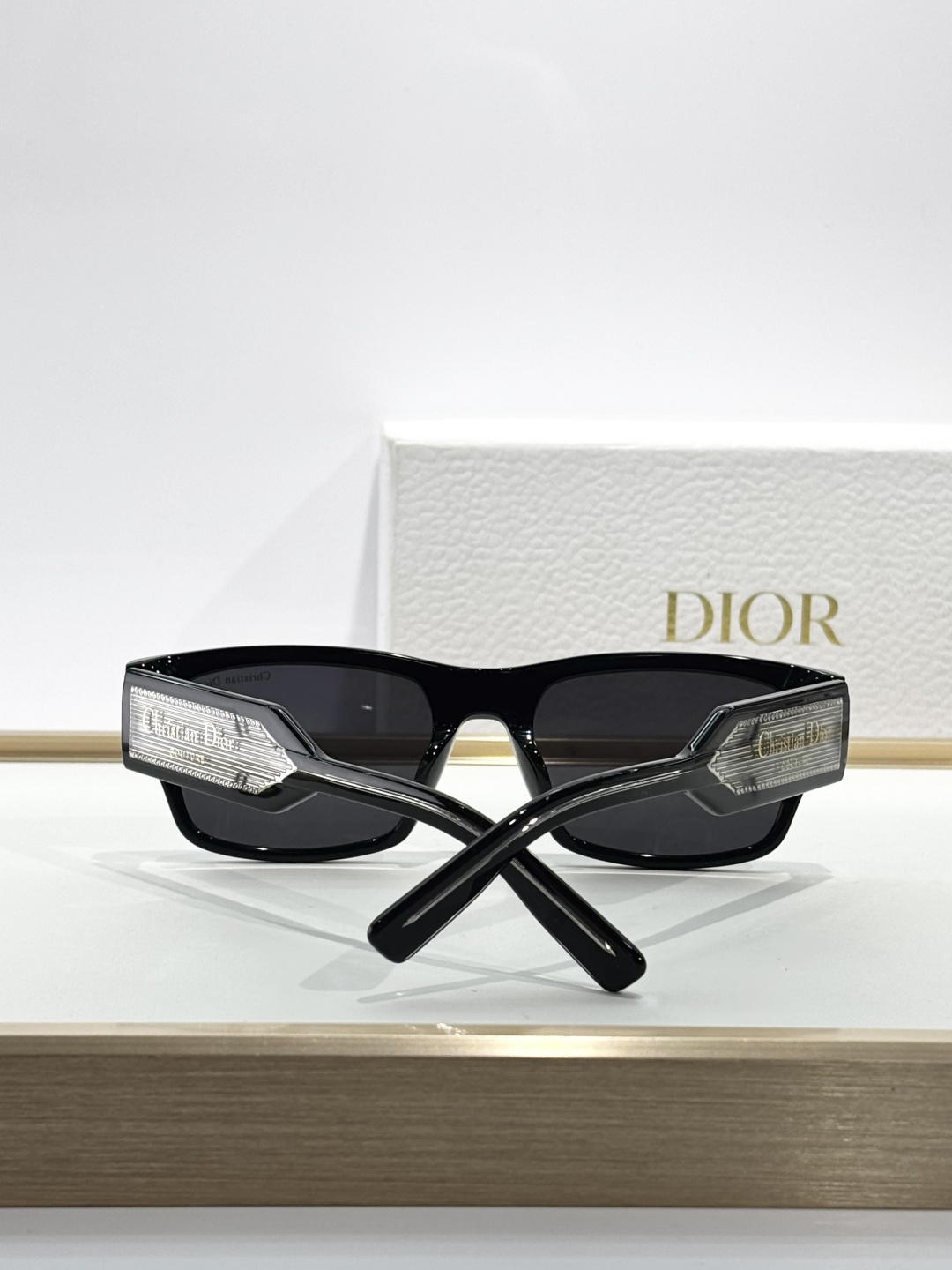 Christian Dior Label S1I Black Rectangular Sunglasses