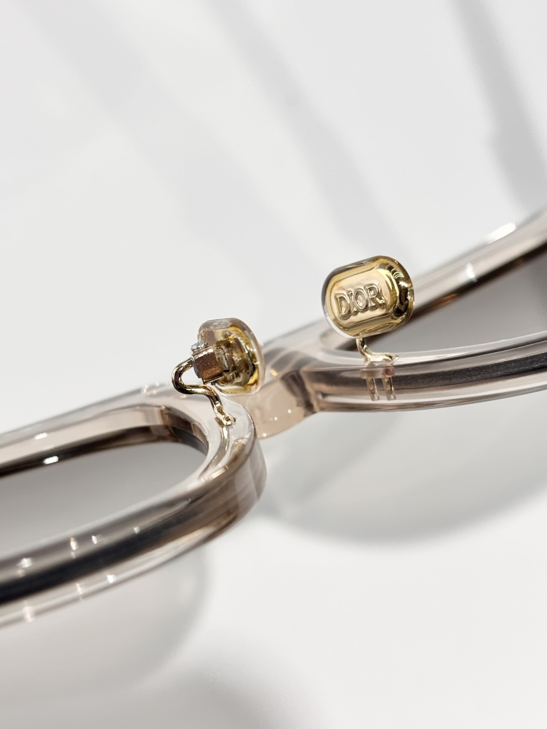 DiorOblique S4F Square Sunglasses – Transparent Beige