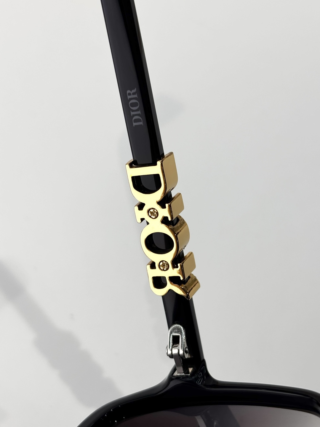 DiorTreasure S1F Black Square Sunglasses with Crystal Logo