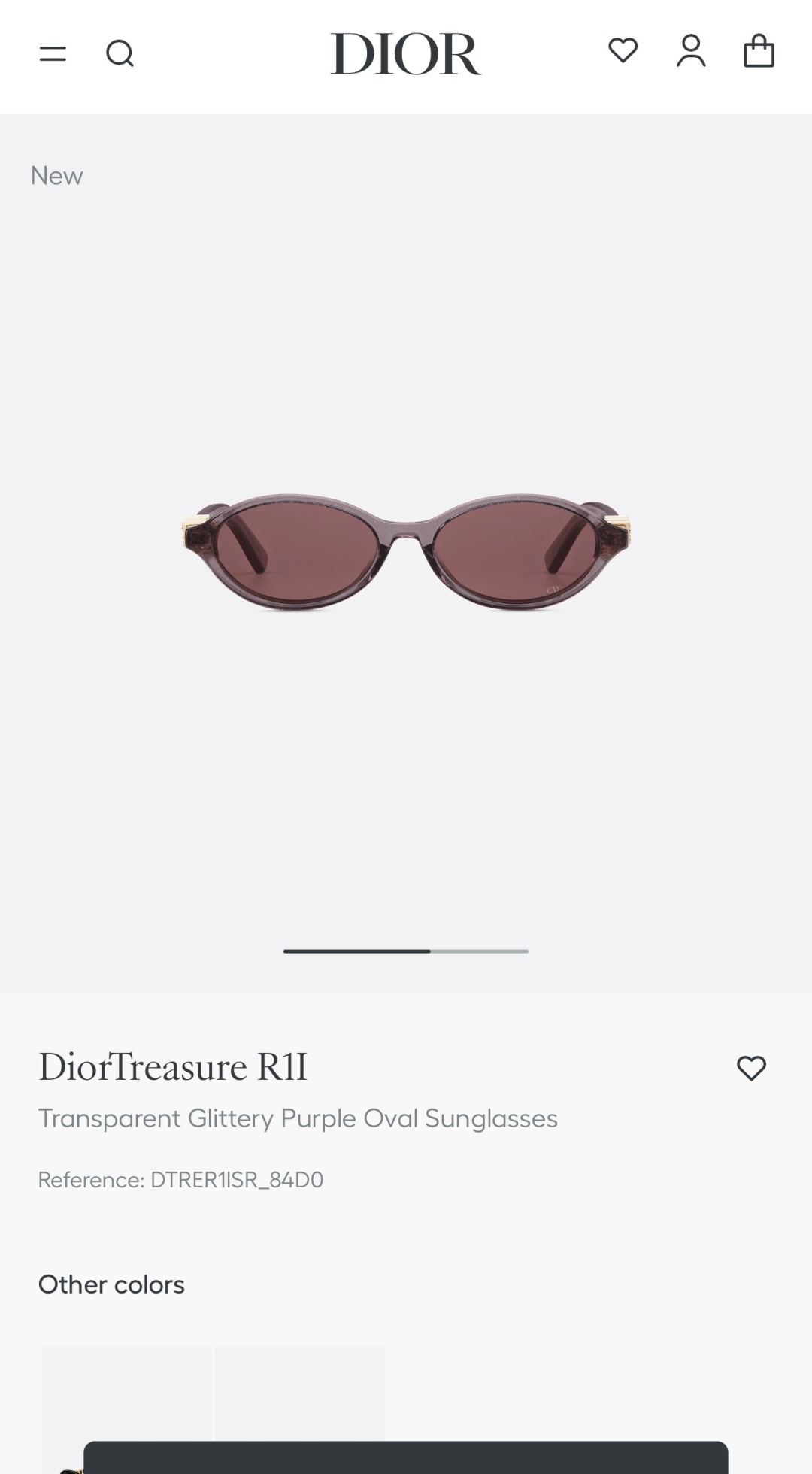 Dior Purple Glitter Oval Sunglasses