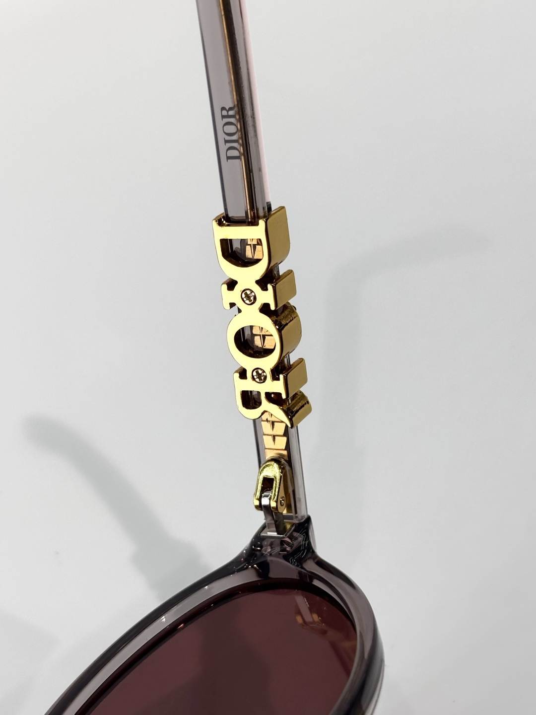 DiorTreasure R1I Transparent Glittery Purple Oval Sunglasses