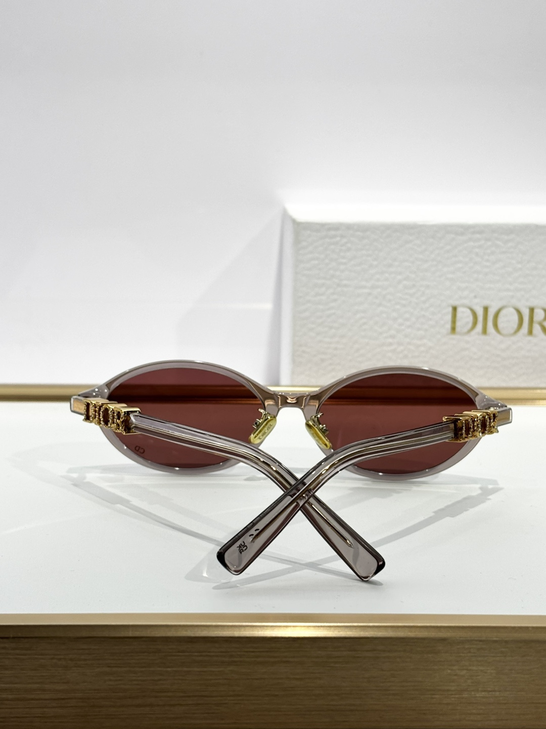DiorTreasure R1I Transparent Glittery Purple Oval Sunglasses