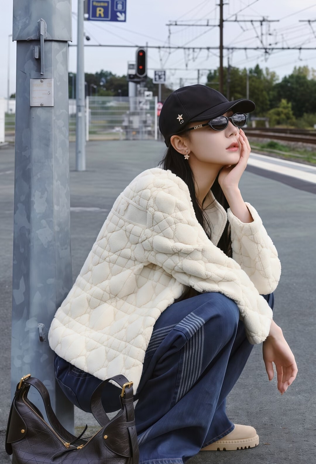 Dior Cream Quilted Teddy Jacket