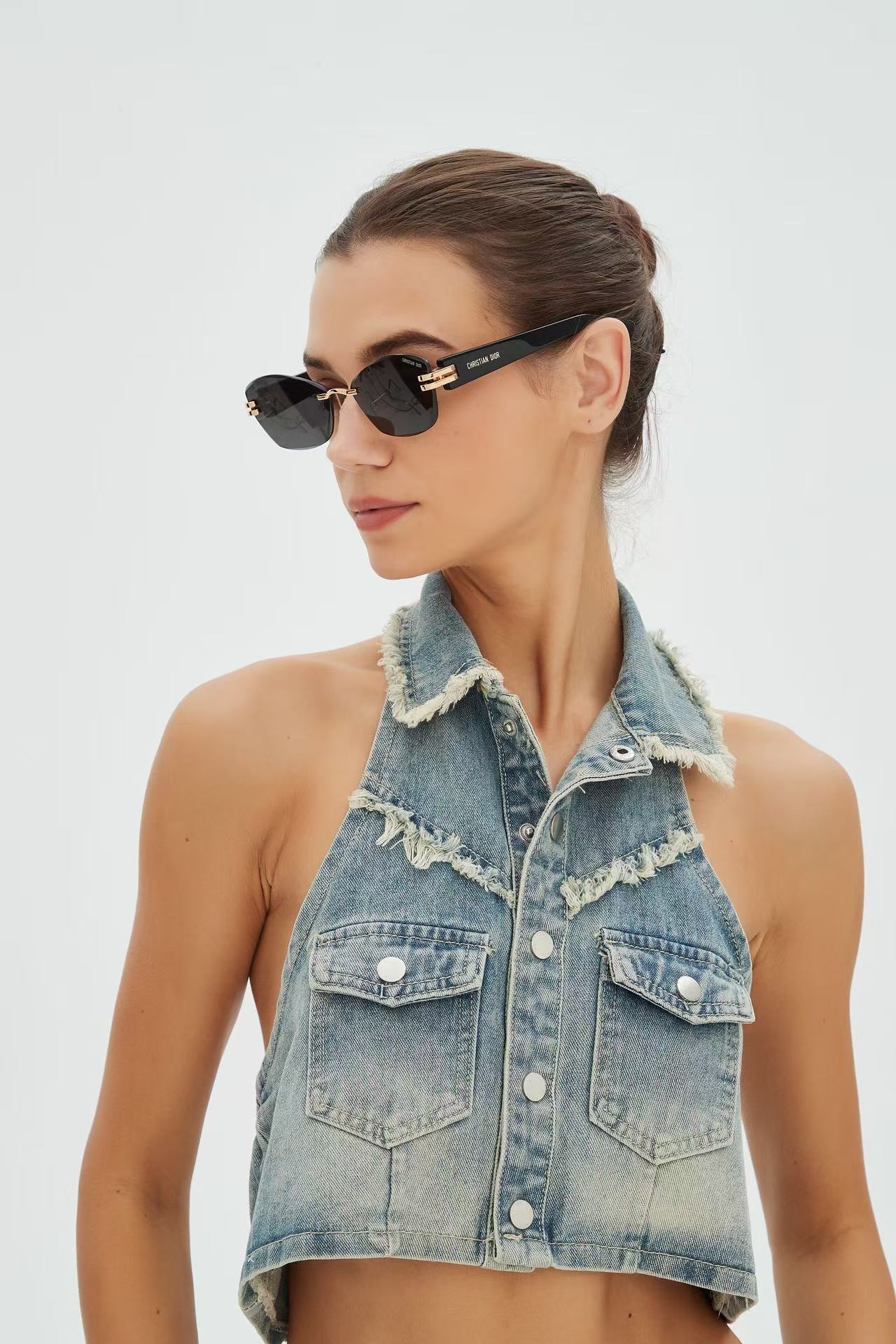 Dior Black Gold Rim Sunglasses