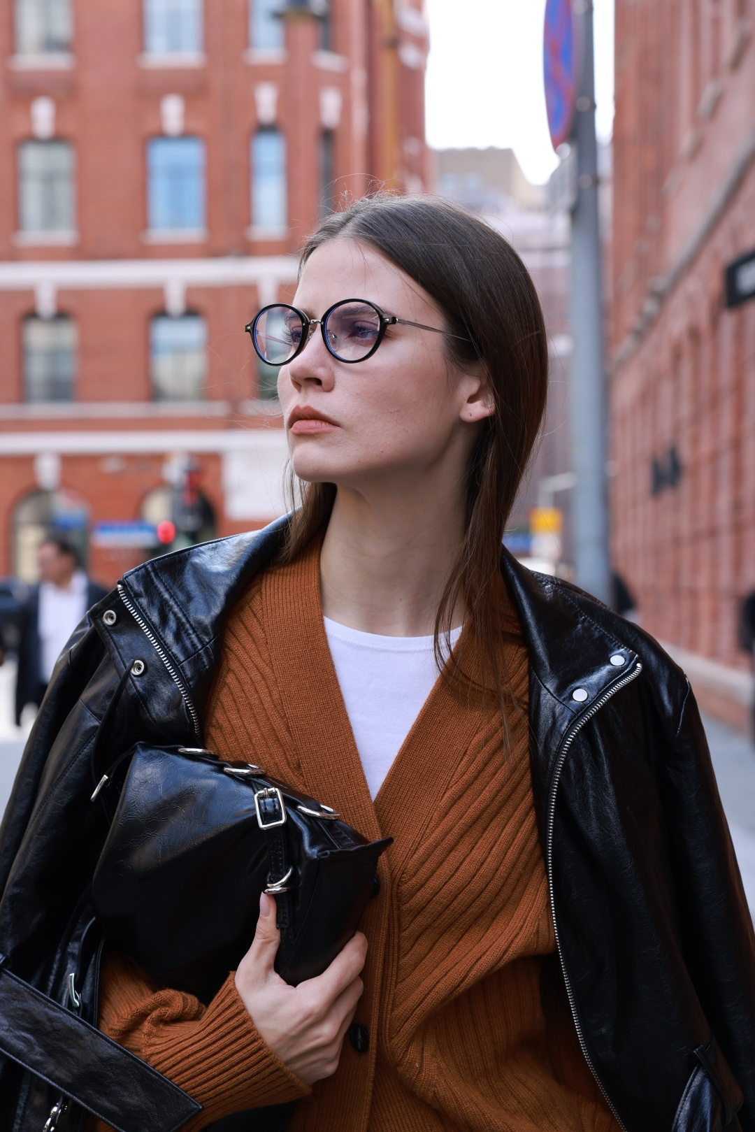 Round Frame Glasses Black