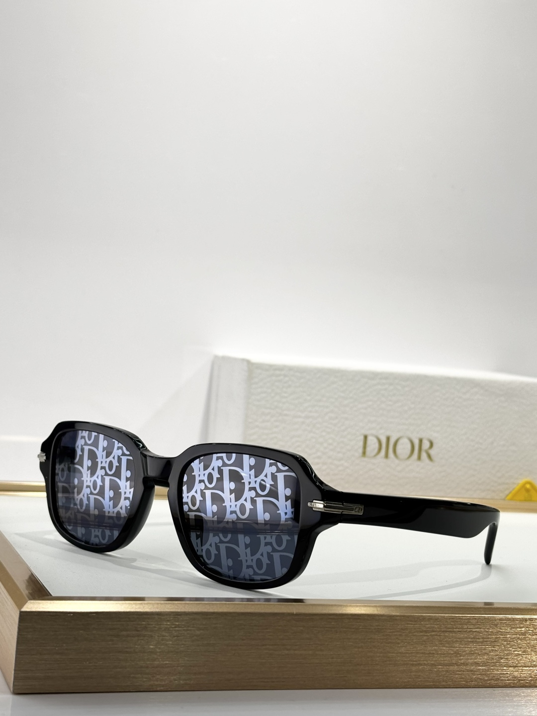 Dior Black Frame Square Sunglasses – Grey Lens
