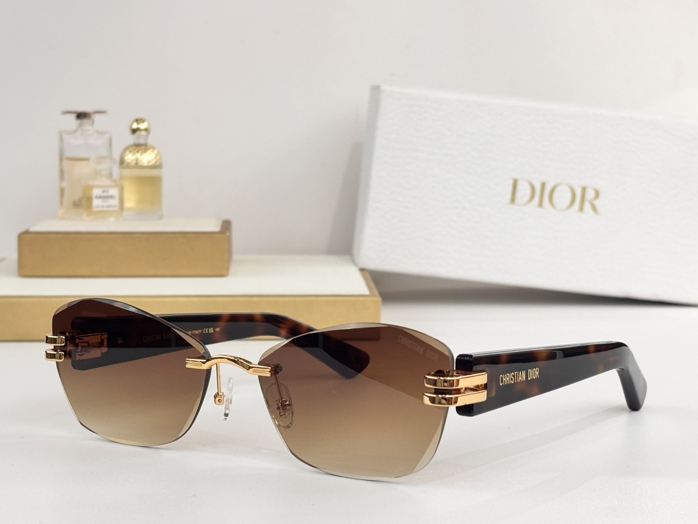 Christian Dior Rimless Butterfly Sunglasses – Luxury Designer Eyewear