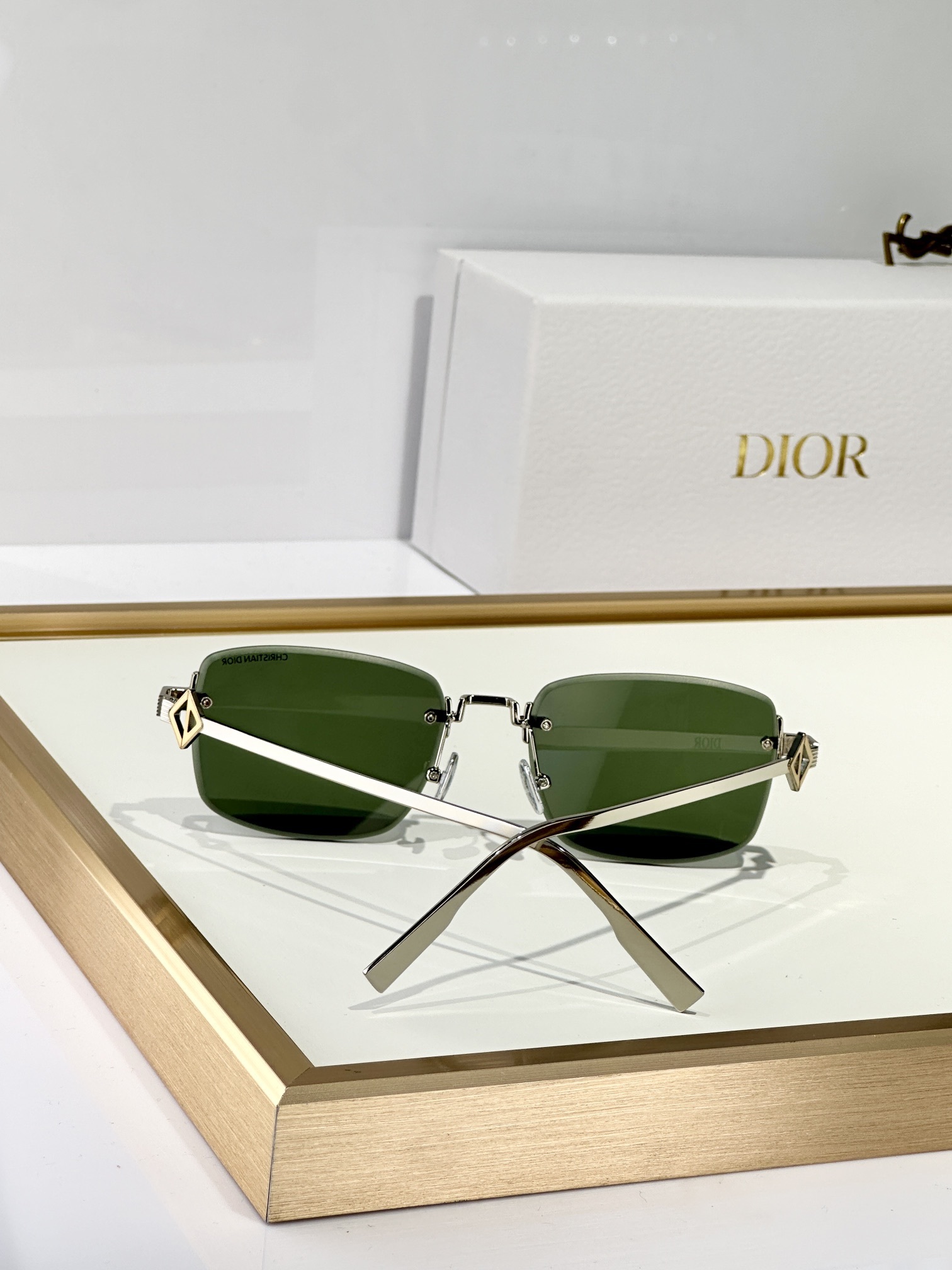 Dior CD Diamond S11U Khaki Rectangular Sunglasses